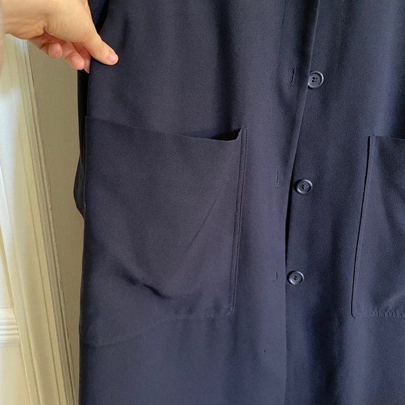 ASOS Women’s Navy Blue Trench Coat Size 4 - Picture 6 of 13